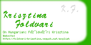 krisztina foldvari business card